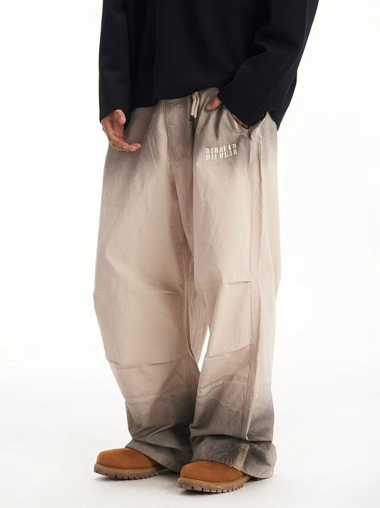 BIPOLAR Washed Wide-leg Spray-painted Pants