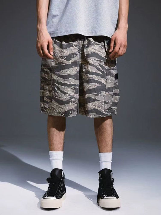 REMEDY Leopard Camo Cargo Shorts (x3 Velcro Patches)