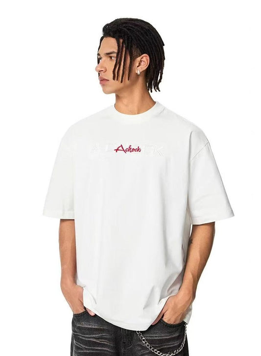 ACHOCK Floral Embroidered short-sleeve T-shirt