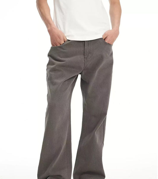 BIPOLAR Mild Retro Washed Distressed Cleanfir Straight Jeans