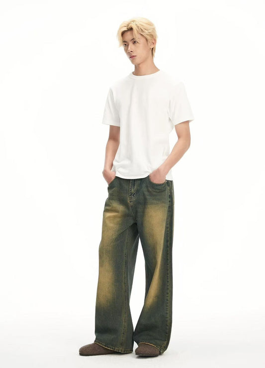 BIPOLAR Distressed Straight Floor-length Trousers