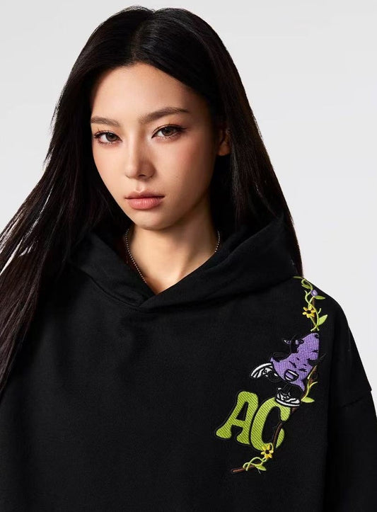 ACHOCK Little devil Embroidered Hoodie