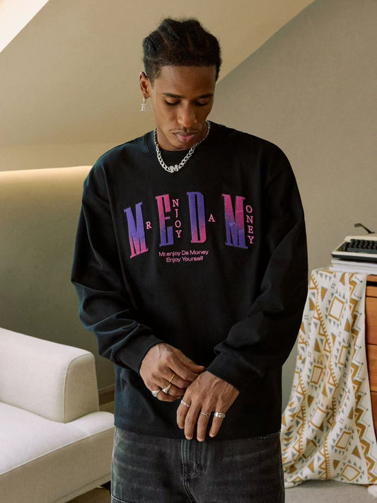 MEDM Toothbrush Embroidered Patch Long-sleeved T-shirt