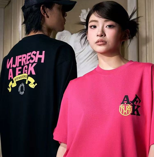 AFGKxMJFRESH Ribbon Printed Short-sleeved T-shirt