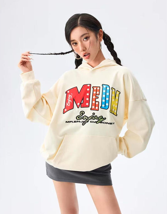 MEDM Neon Color Letter Hoodie