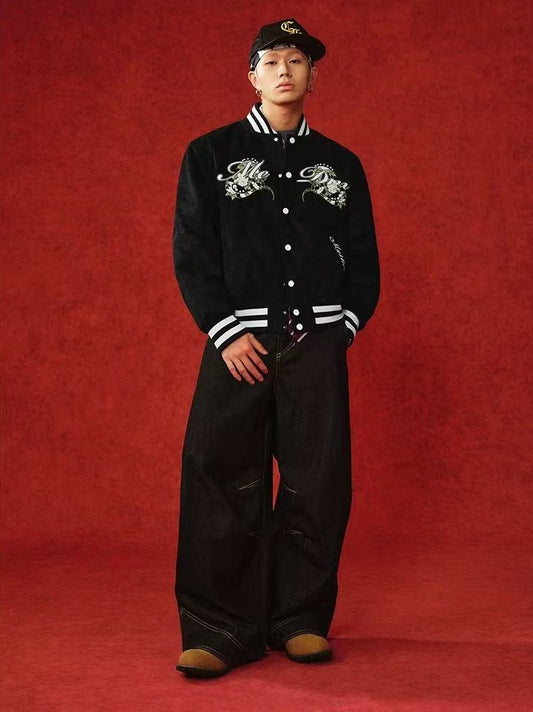 MEDM "Year of the Snake" Suede Varsity Jacket