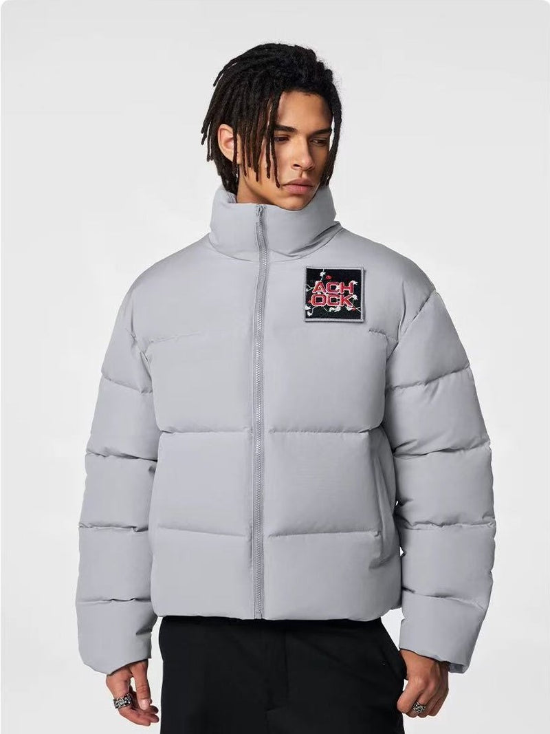 ACHOCK Waffle Logo Designed Velcro Warm Cotton Coat