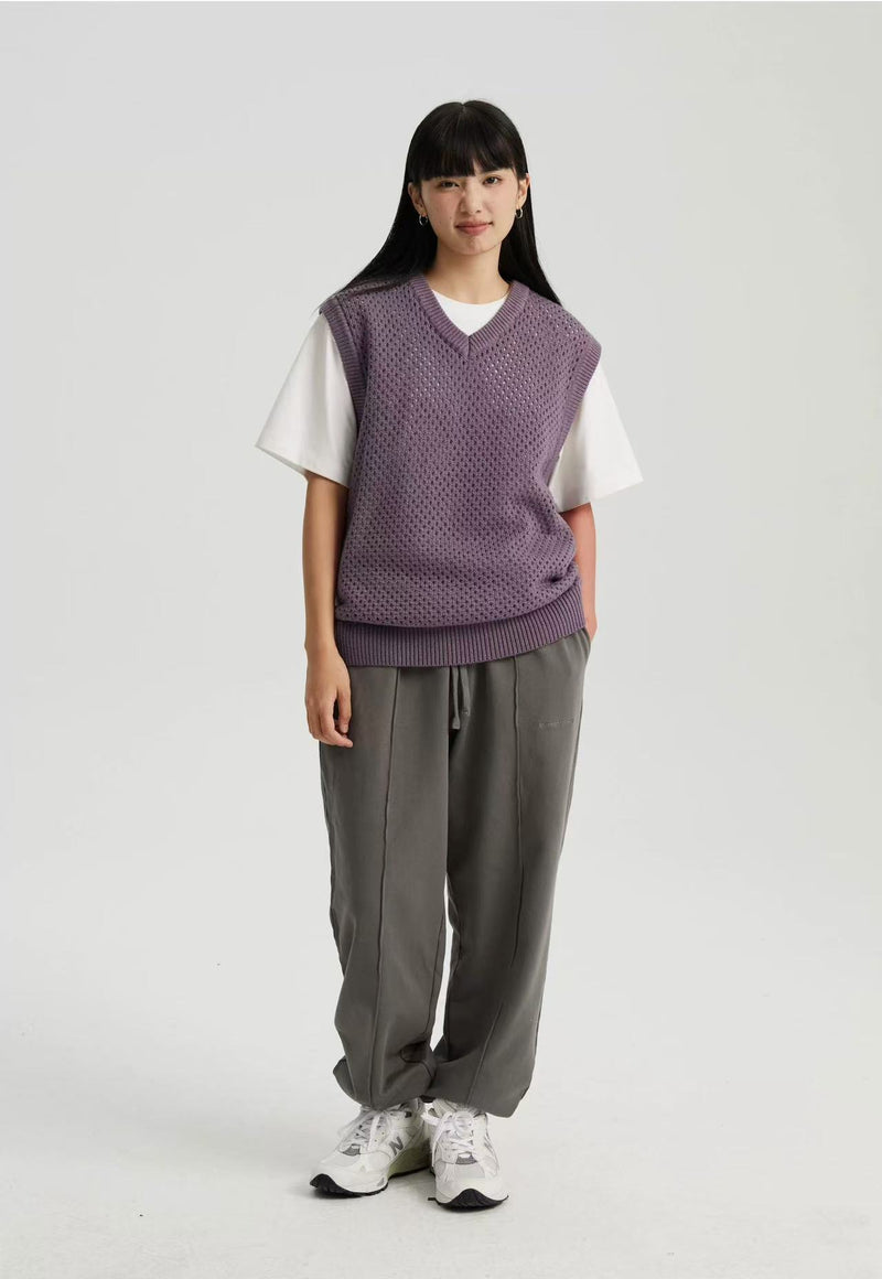 WASSUP Hollow V-neck Wool Vest
