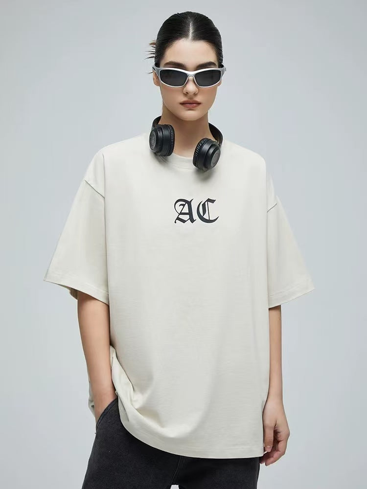 ACHOCK Multicolor Basic Logo Letter Print Short-sleeves T-shirts