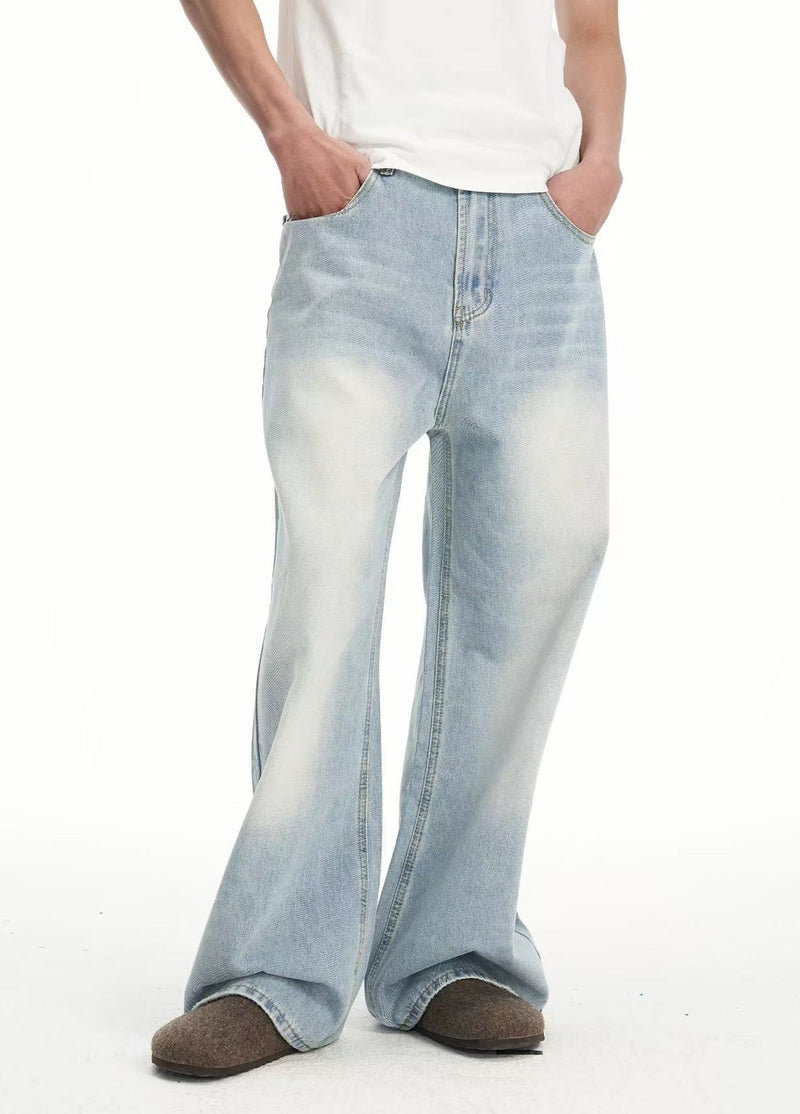 BIPOLAR Distressed Straight Floor-length Trousers