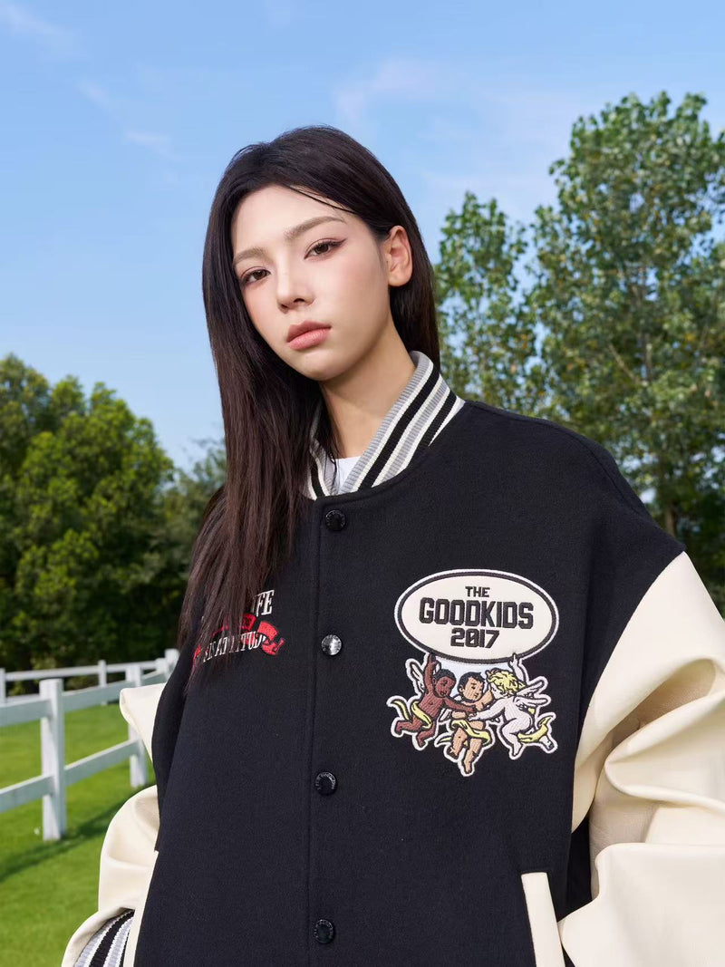 AFGK Angel Embroidered Baseball Jersey