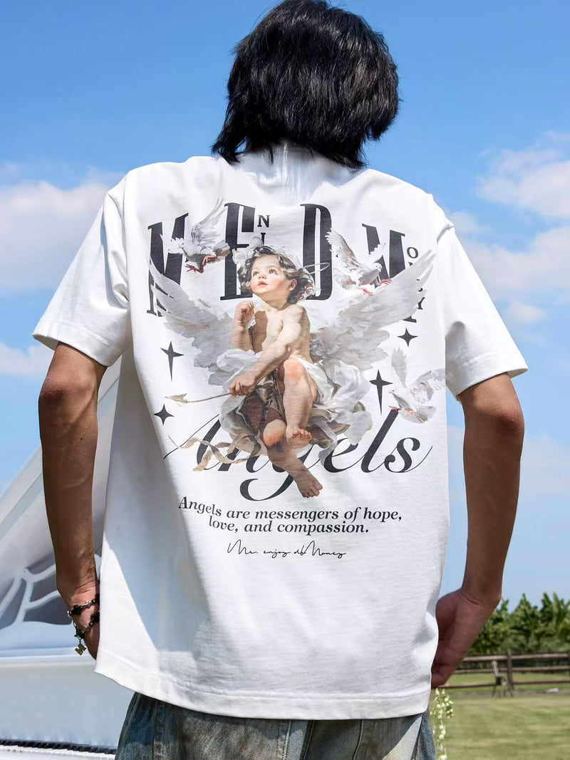 MEDM Angel Print Short-sleeve T-Shirt