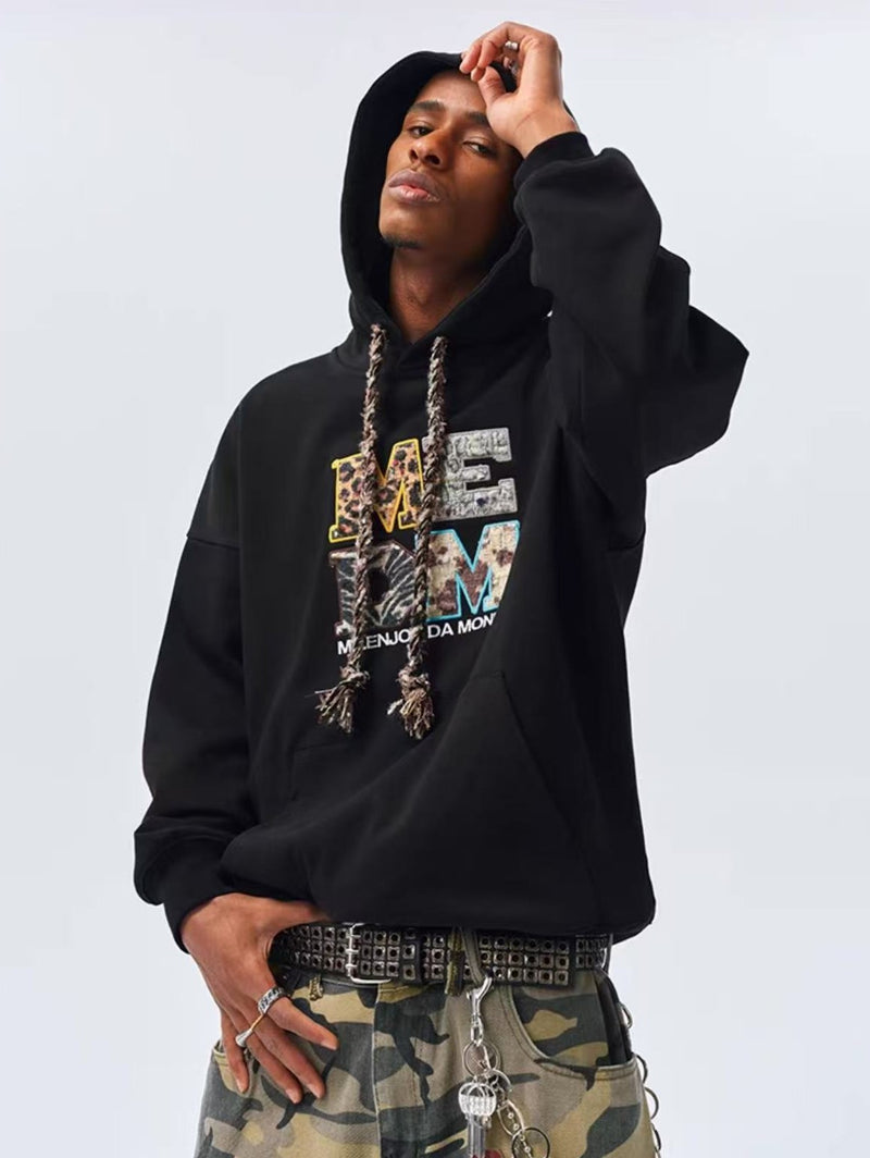 MEDM Bohemian Style Pattern fill Braided Hoodie