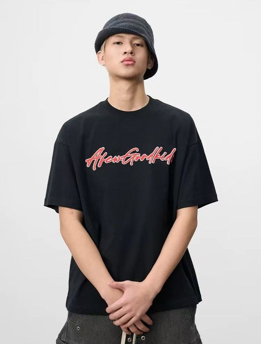 AFGK High-foam Embroidered Short-sleeved T-shirt