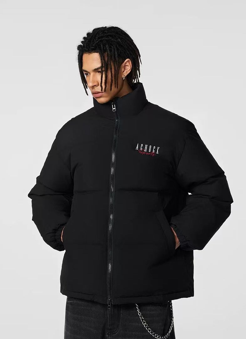 ACHOCK Logo Embroidered White Duck Down Jacket