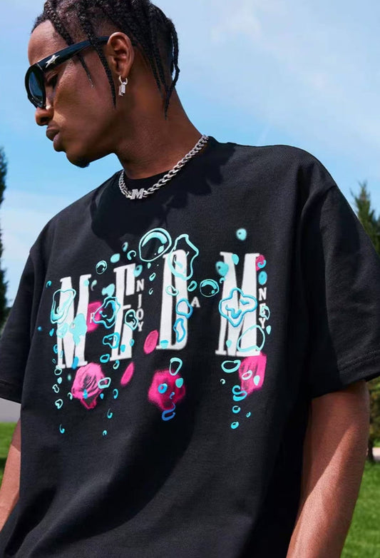 MEDM Boiling Bubbles Embroidered Short-sleeved T-shirt