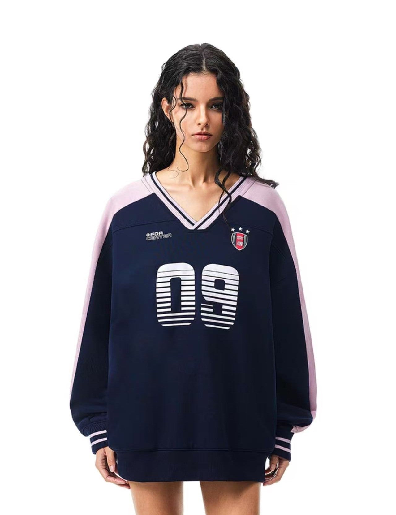 FDR 09 Printed V-neck Contrasting Sweatshirt