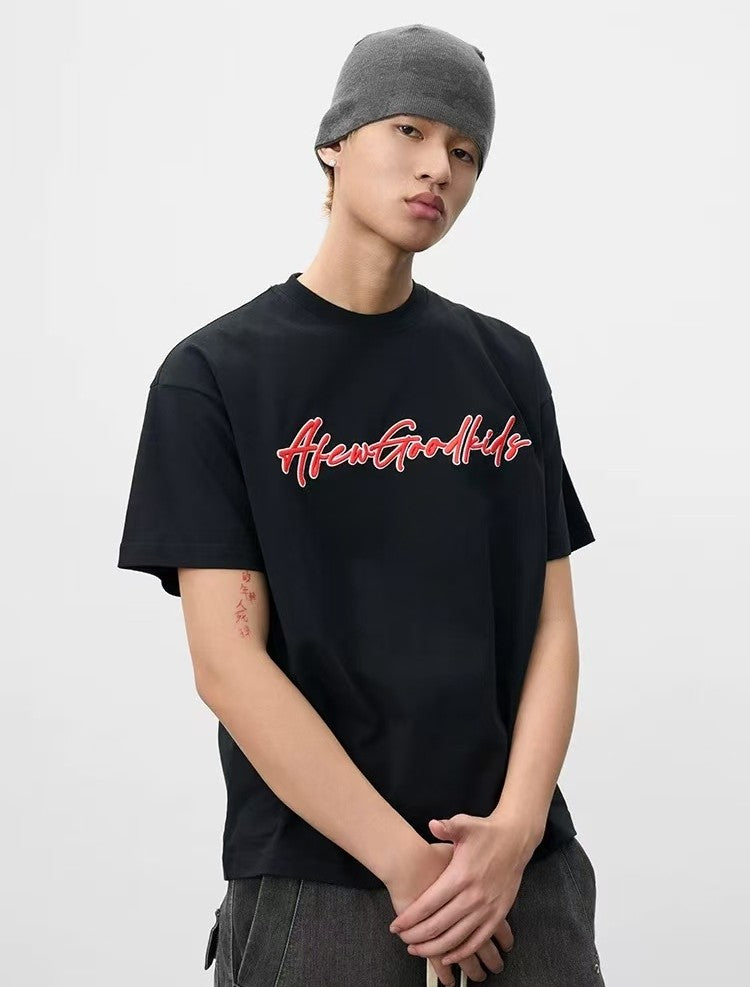 AFGK High-foam Embroidered Short-sleeved T-shirt
