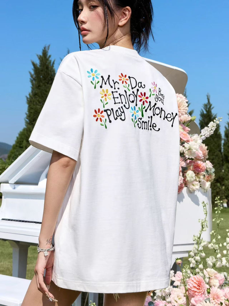 MEDM Scattered Flower Short-sleeved T-shirt