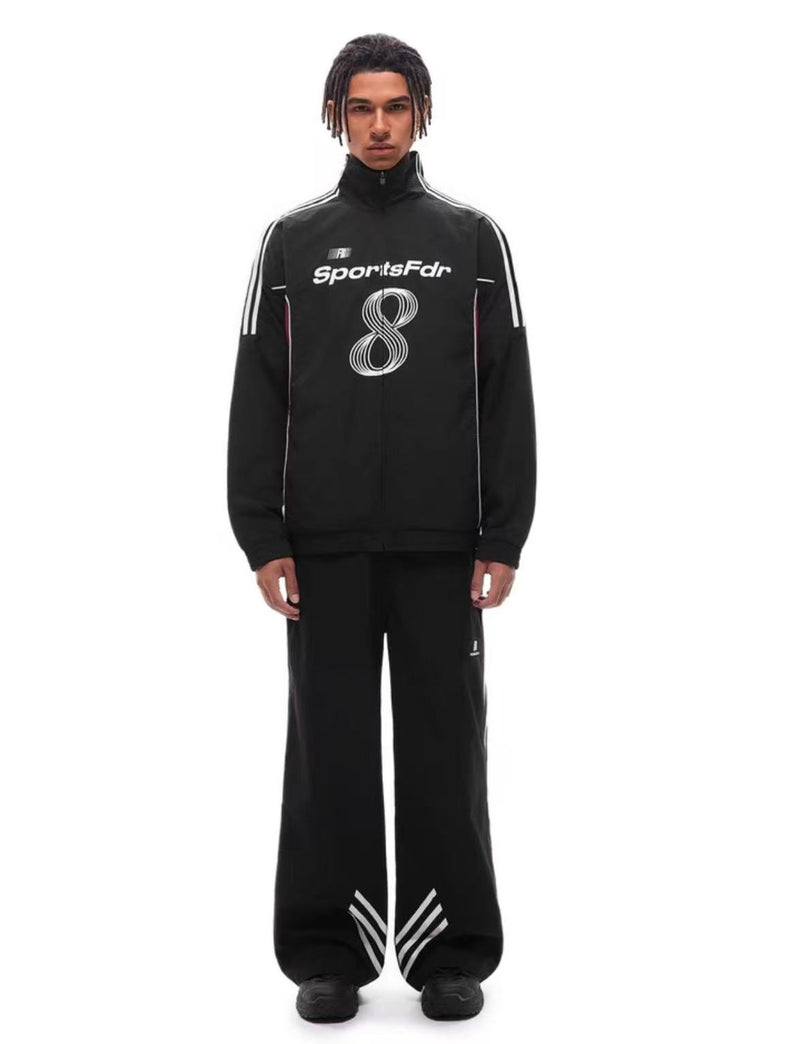 FDR Stand Collar Patchwork Color Contrast Jacket