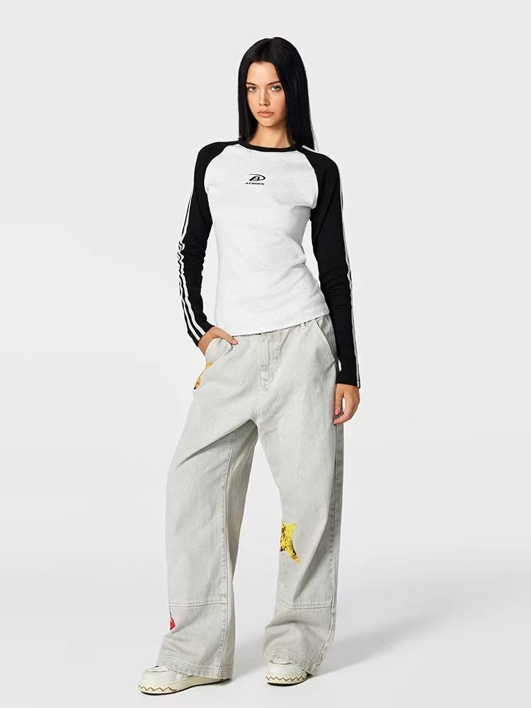 ACHOCK Retro Maple Leaf Jeans