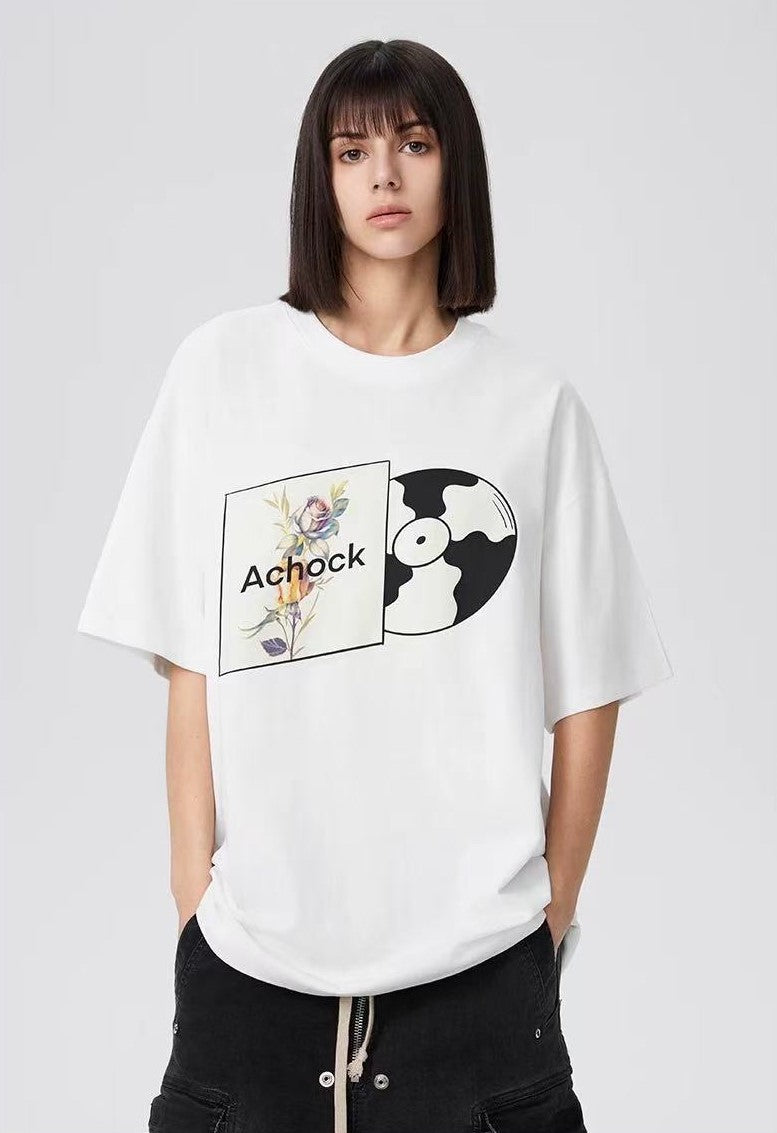 ACHOCK Fun Disc Print T-shirt