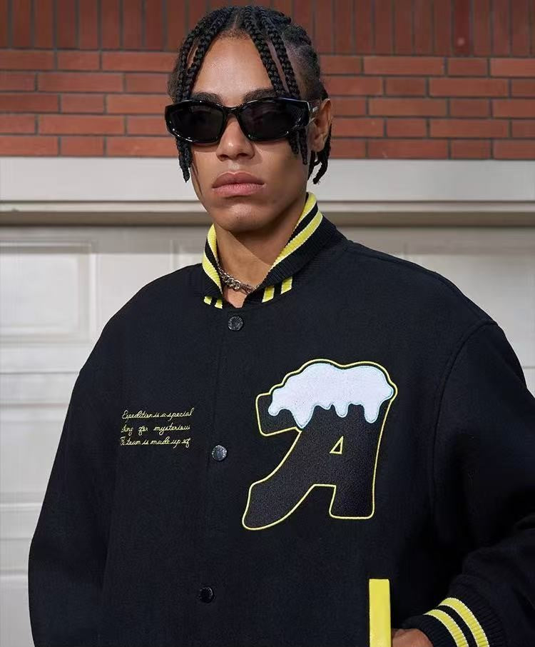 AFGK Yeti Logo Embroidered Baseball Jacket