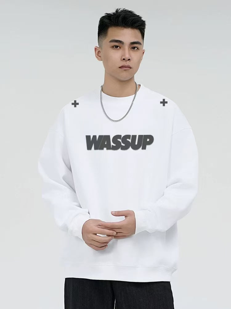 WASSUP Double Cross Printed Logo Sweatshirt