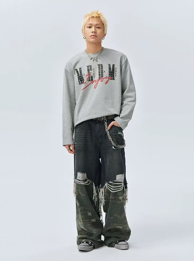 MEDM Washed Cropped Long-sleeve T-Shirt