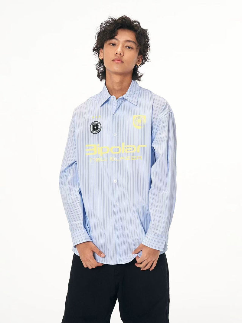 BIPOLAR Four-pointed Star Football Embroidered Polo Shirt