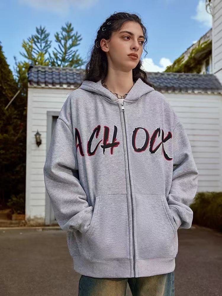ACHOCK Embroidered Logo Cardigan Jacket