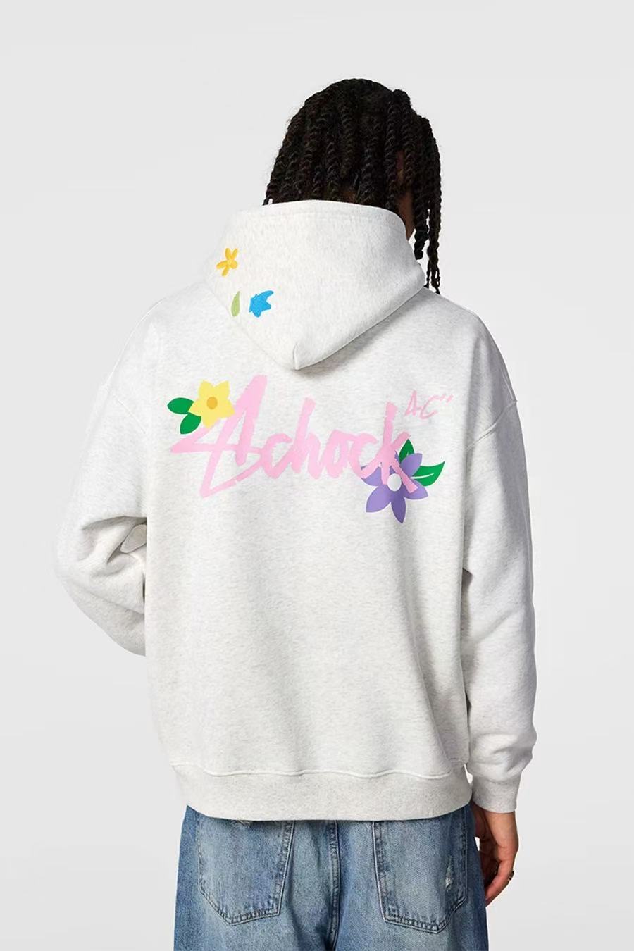 ACHOCK Logo Floral Embroidered Hoodie