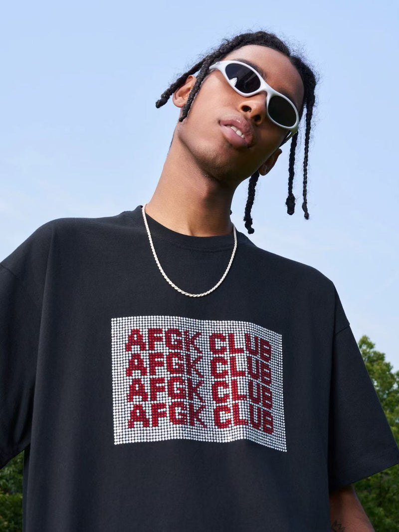 AFGK "GoodKids" Hot Diamond Printed Short-sleeved T-shirt