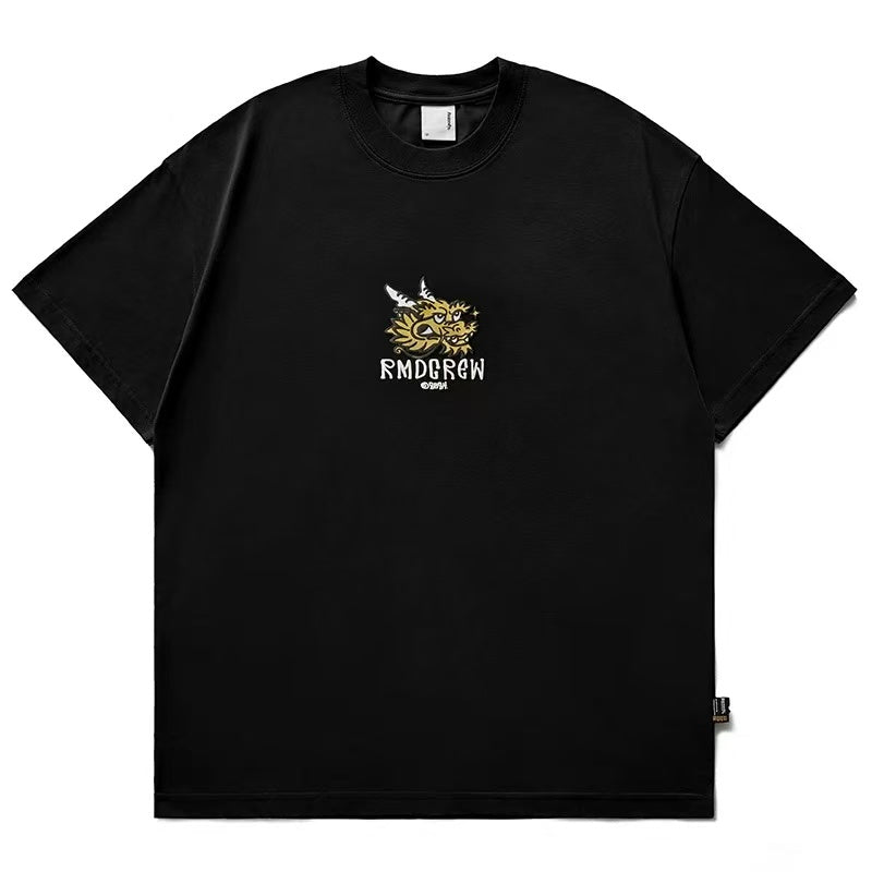 REMEDY Cartoon Dragon Print Short-sleeve T-shirt