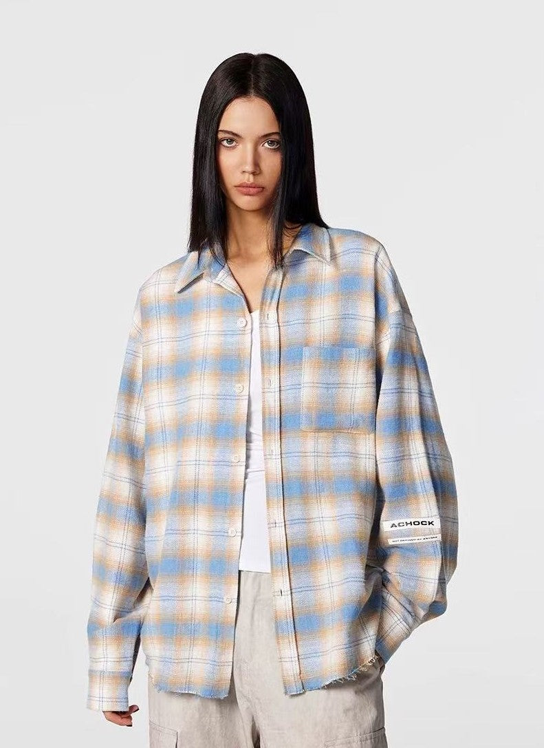 ACHOCK Casual Plaid Long-sleeve Shirt
