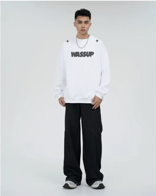 WASSUP Double Cross Printed Logo Sweatshirt