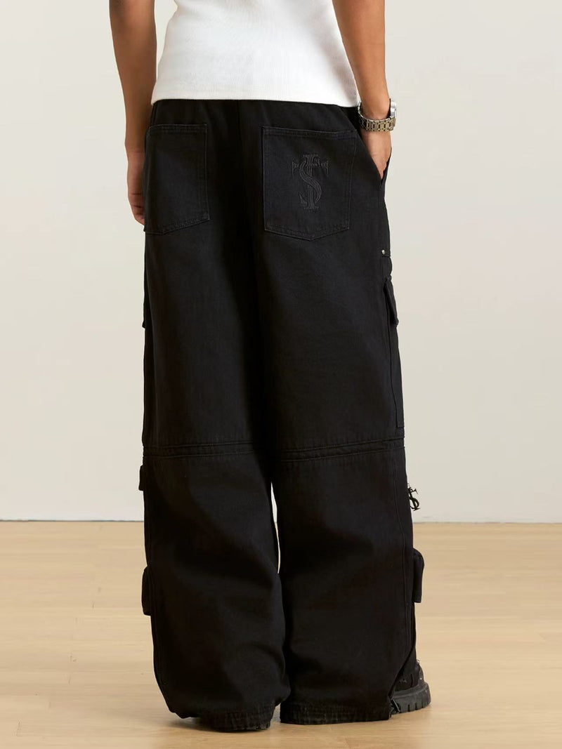 STK Multi-Pocket Cargo Straight-Leg Paratrooper Pants