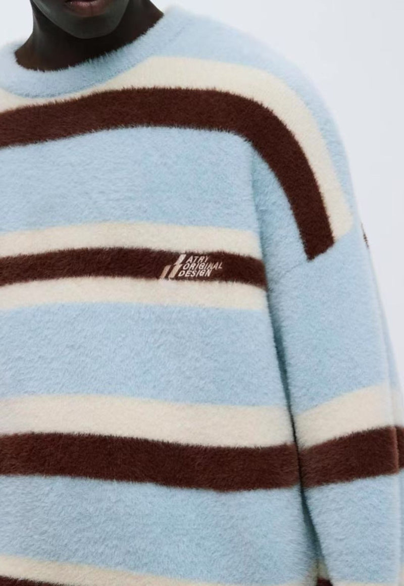 ATRY Striped Patchwork Sweater