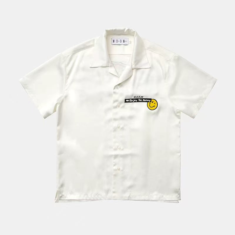 MEDM Colorful Embroidered Printed Smiley T-shirt