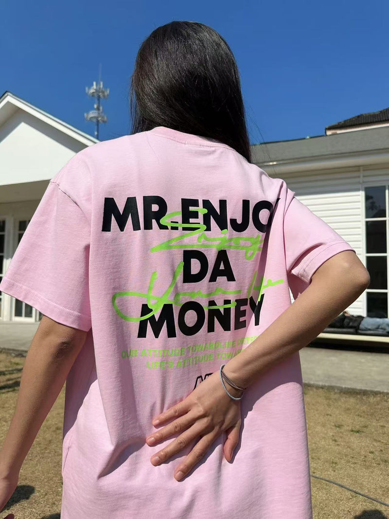 MEDM Summer Graffiti Letter Print Short Sleeve T-Shirt