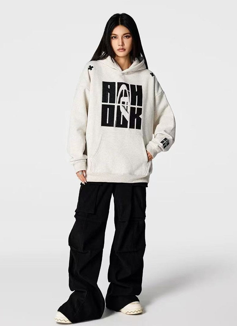 ACHOCK Heavy Embroidery Logo Design Hoodie