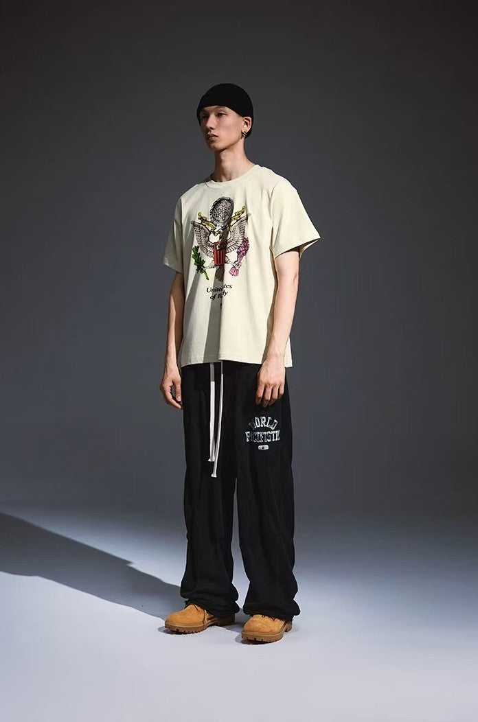 REMEDY Peace Eagle Design Short-sleeve T-shirt