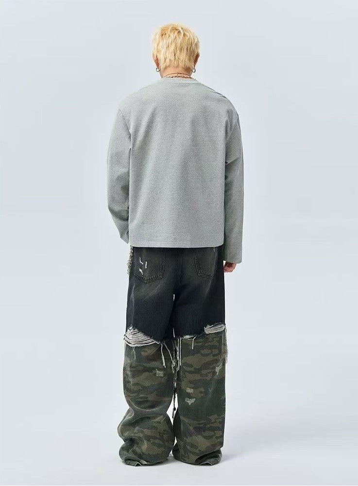 MEDM Washed Cropped Long-sleeve T-Shirt