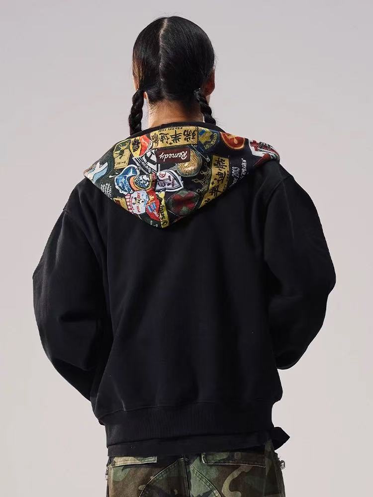 REMEDY Logo Print Hooded Sweatshirt