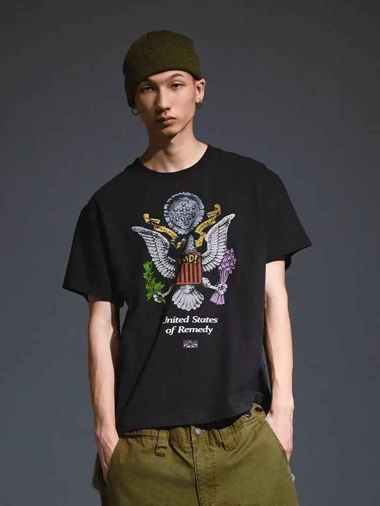 REMEDY Peace Eagle Design Short-sleeve T-shirt