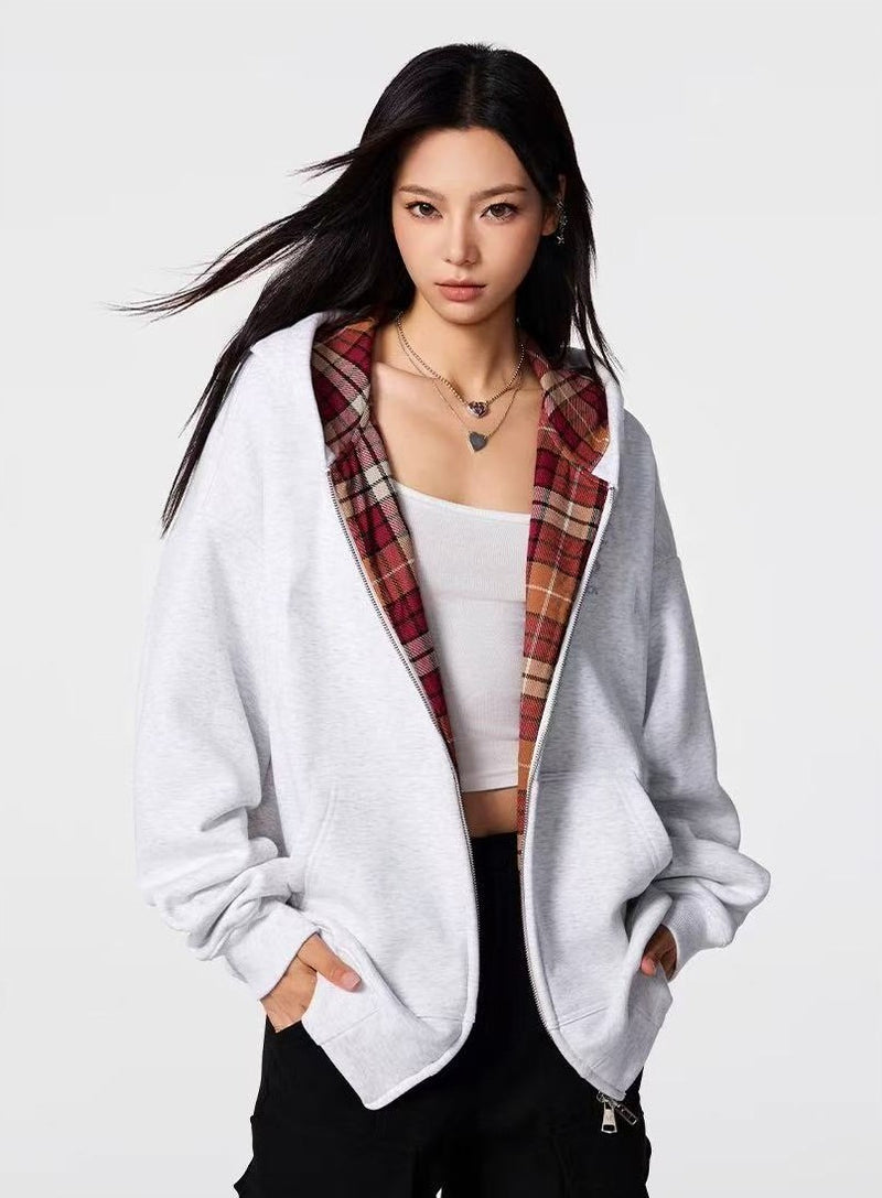 ACHOCK Logo Embroidery Zipper Hoodie