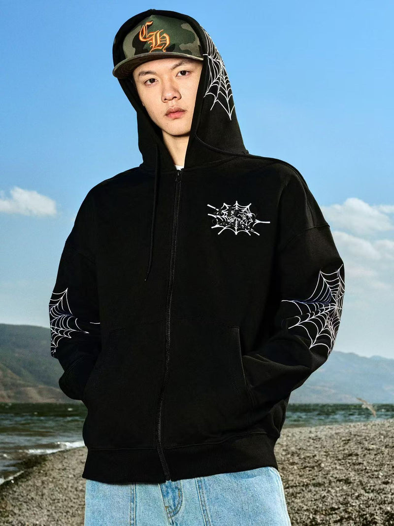 AFGK Spider Web Print Cardigan Jacket