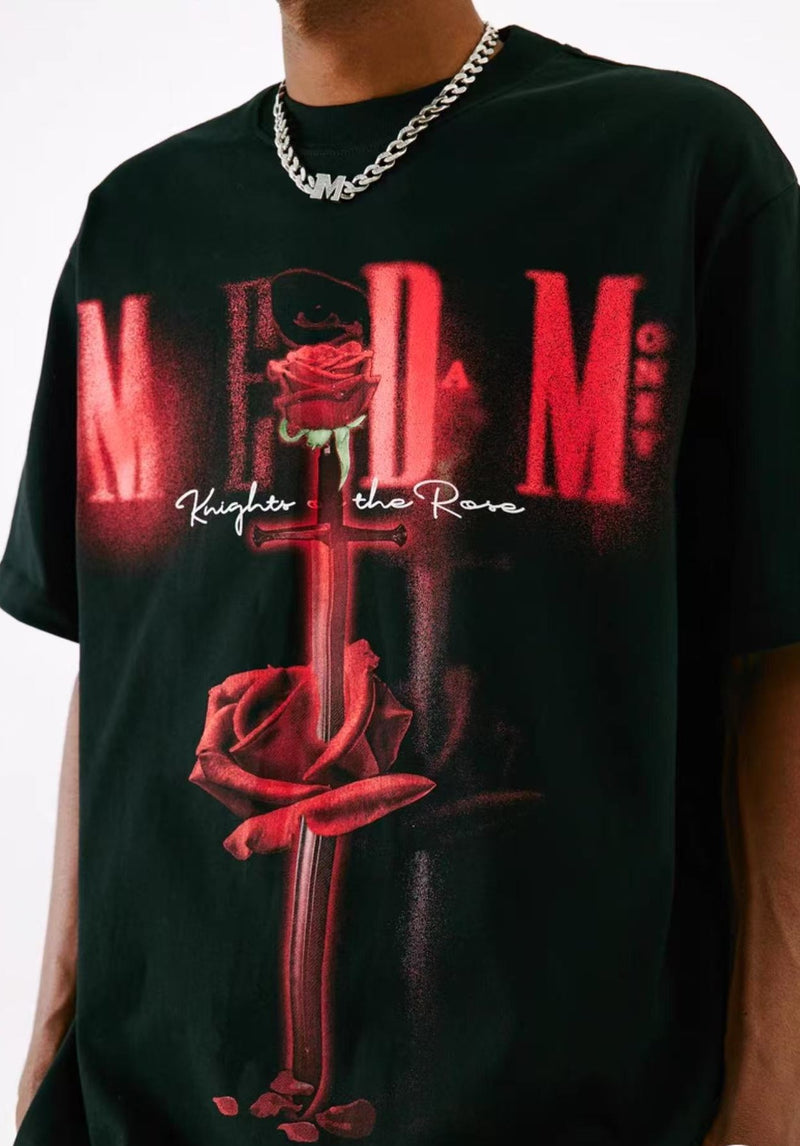 MEDM Hip Hop Rose Short Sleeve T-Shirt
