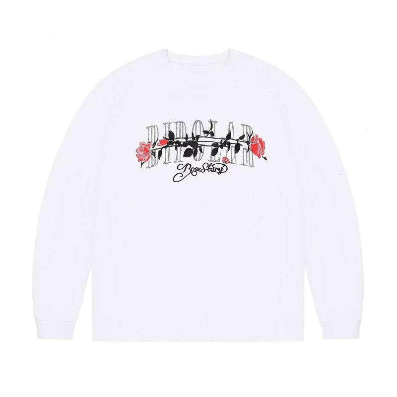 BIPOLAR Neon Rose Embroidered Long-sleeves T-shirts