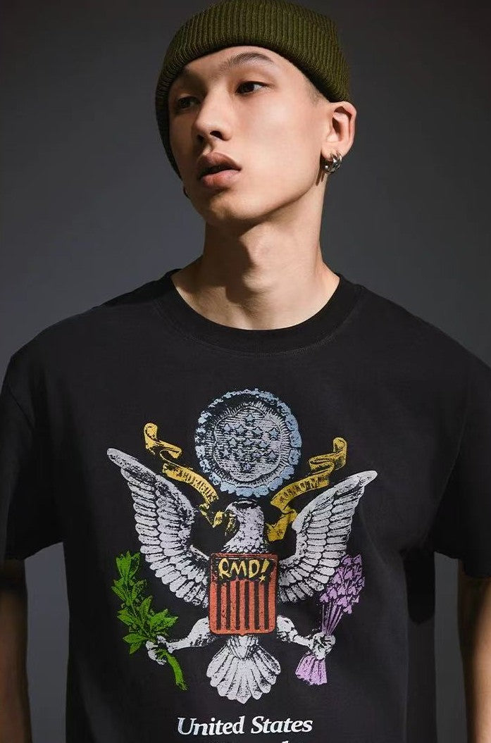 REMEDY Peace Eagle Design Short-sleeve T-shirt